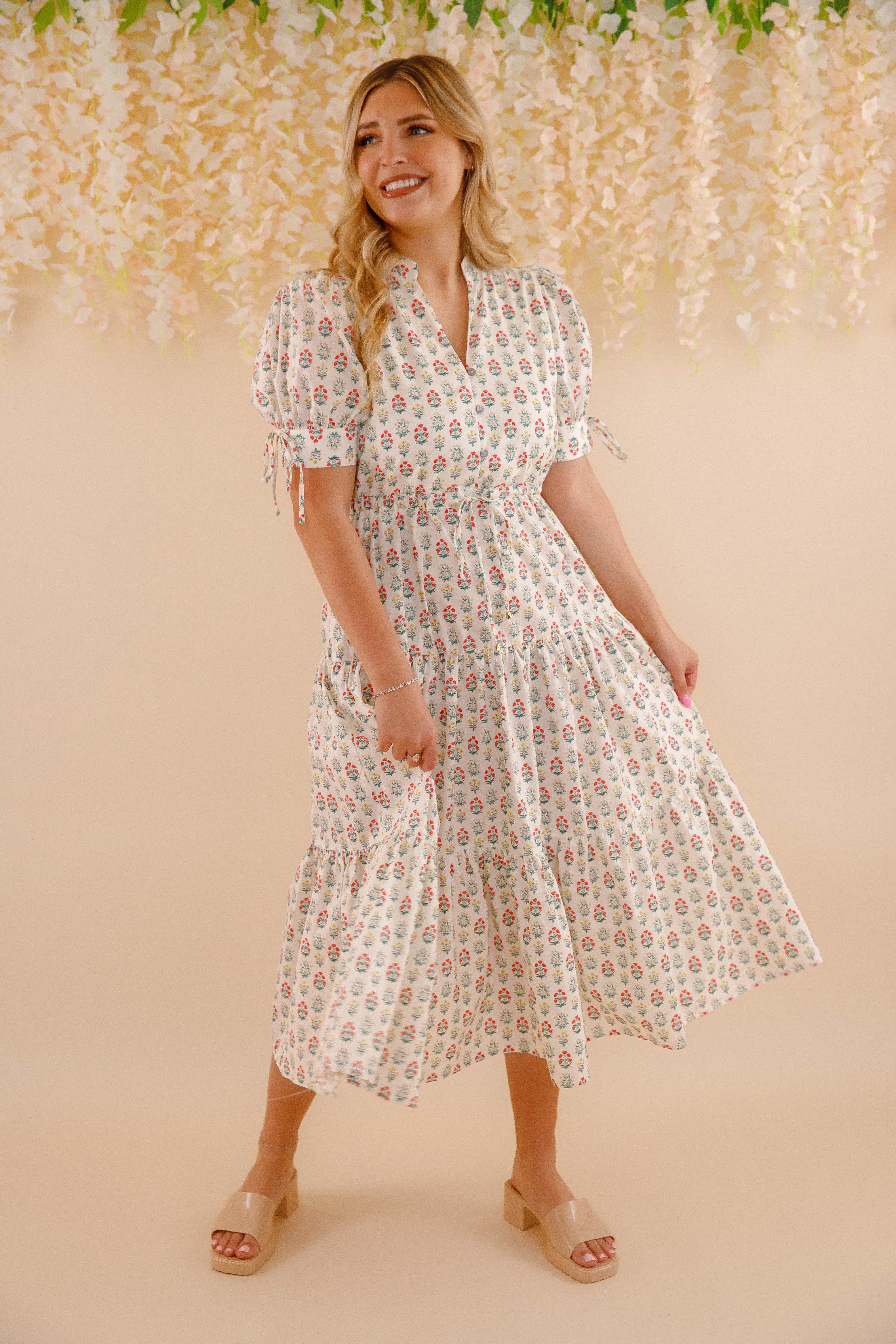 Balanced Texture Finding My Balance Midi Dress