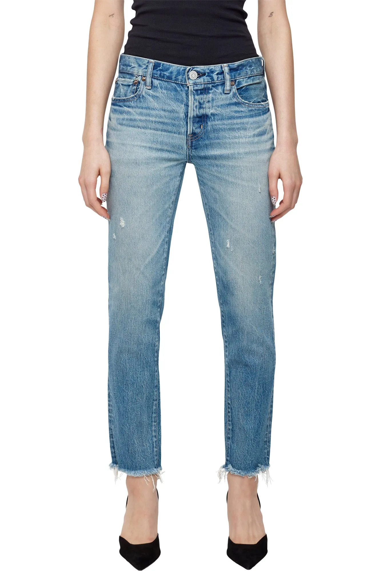 Moussy Denim Bretton Tapered in Light Blue Earthy Music Event Trend Friendly