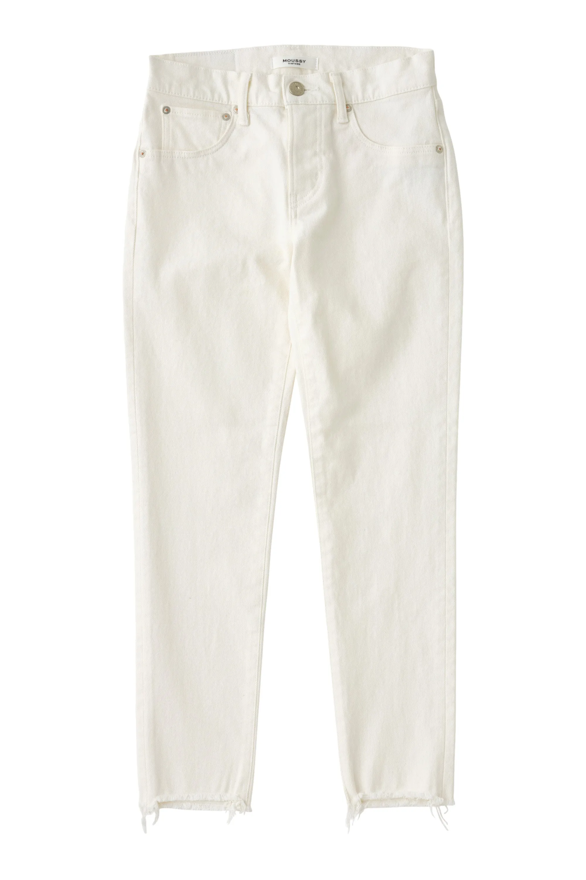 Moussy Denim Calvert Skinny in White Effortless Comfort Soft Aesthetic