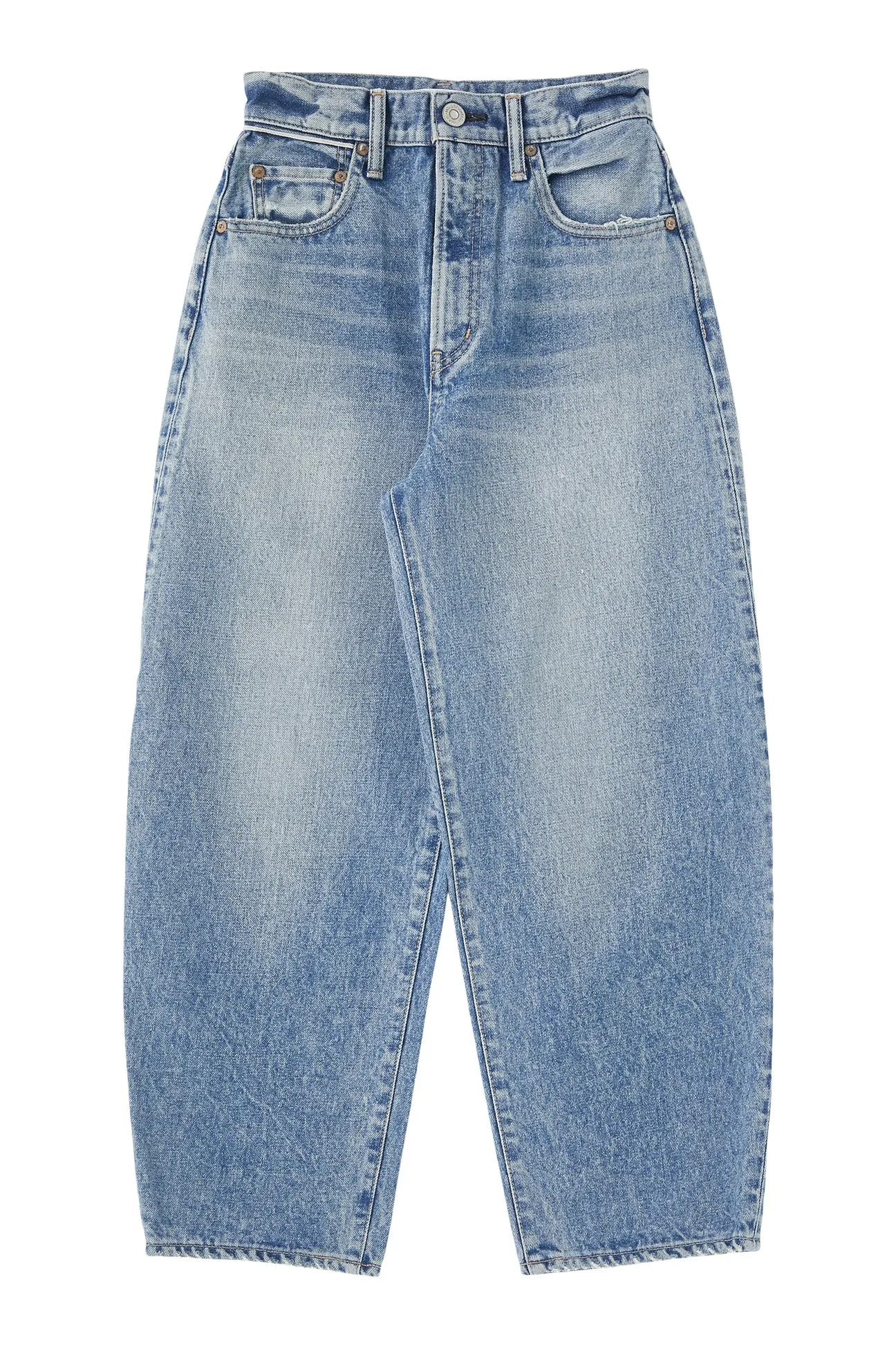 Clean Fit Moussy Denim Ecorse Round Jeans in Blue