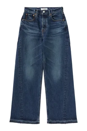 Moussy Denim Espanola Wide Jeans in Blue Timeless Edge