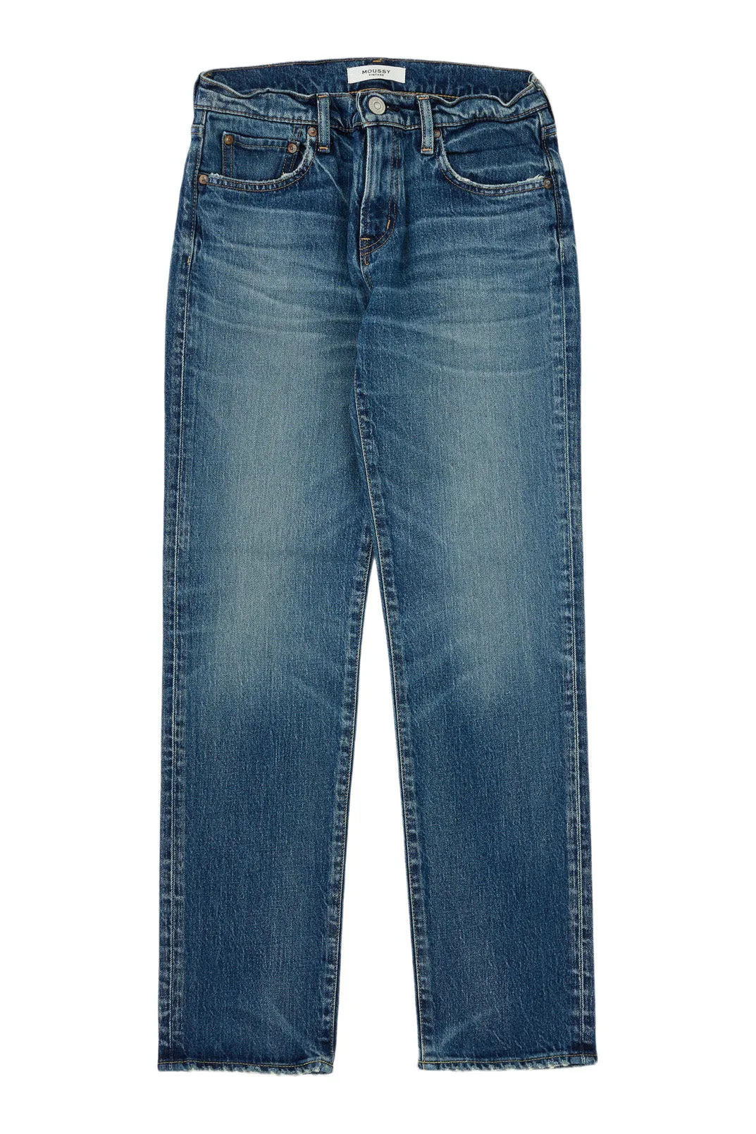 Clean Piece All Fit Style Moussy Denim Florahome Slim Straight in Blue