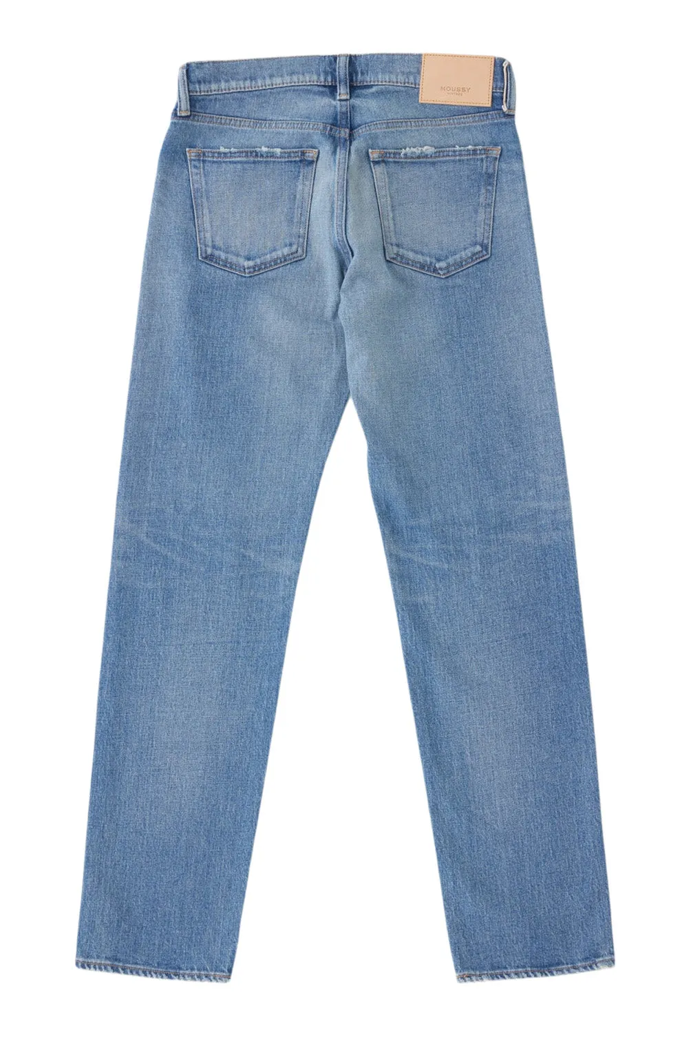 Moussy Denim Groveland Slim Straight in Blue Weekend Getaway Outdoor Adventure Picnic Style Smooth Lightweight