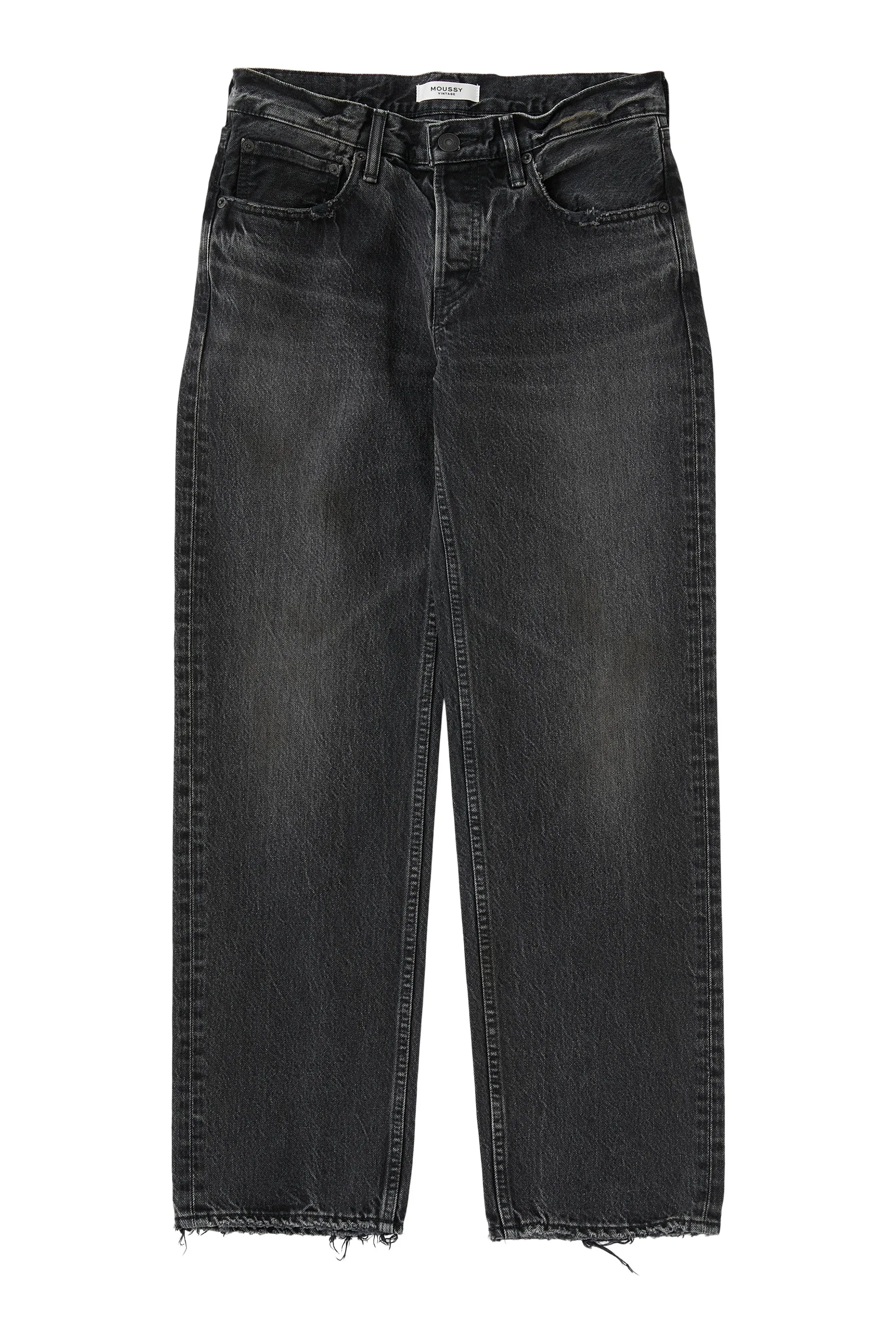 Moussy Denim Iona Straight Low Rise in Black Total Comfort Soft Finish