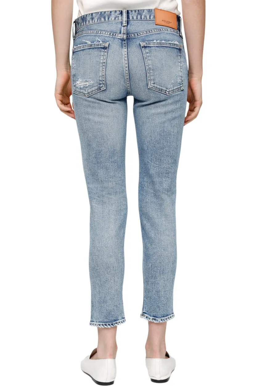 Total Comfort Moisture Wicking Inner Layer Moussy Denim Ithan Skinny Jeans in Light Blue
