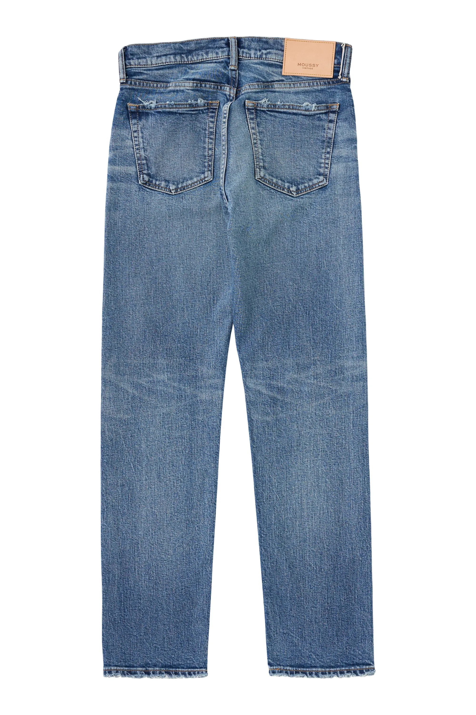 Moussy Denim Linden Slim Straight Jeans in Light Blue Lightweight Denim Odor Control Coating