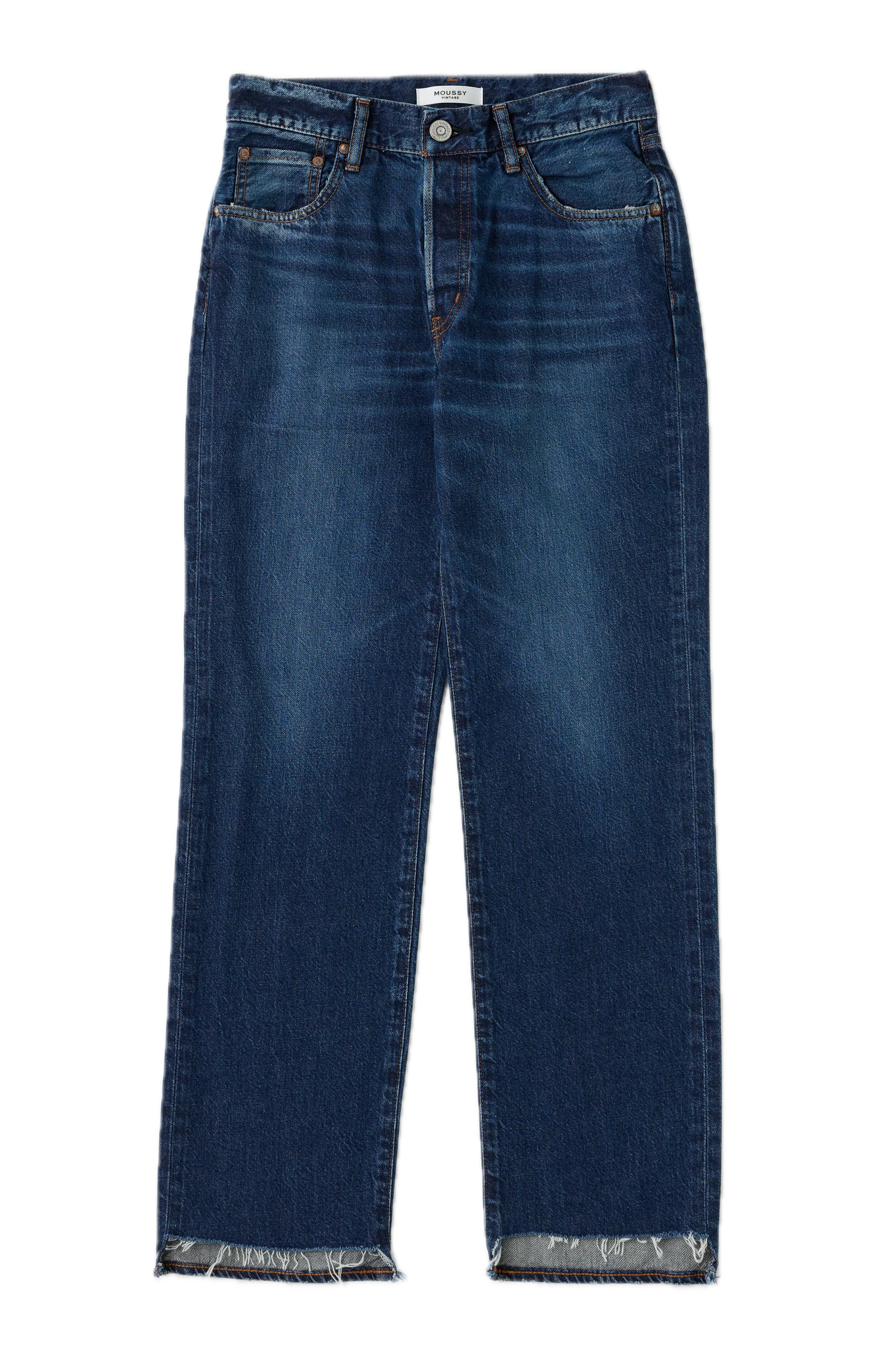 Moussy Denim Medley Straight in Dark Blue General Option Minimal Fading