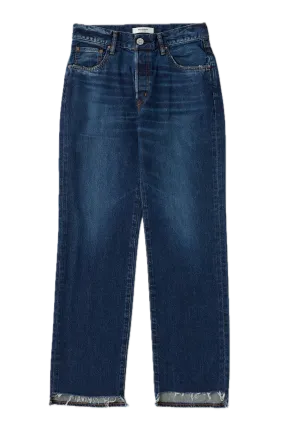 Moussy Denim Medley Straight in Dark Blue General Option Minimal Fading