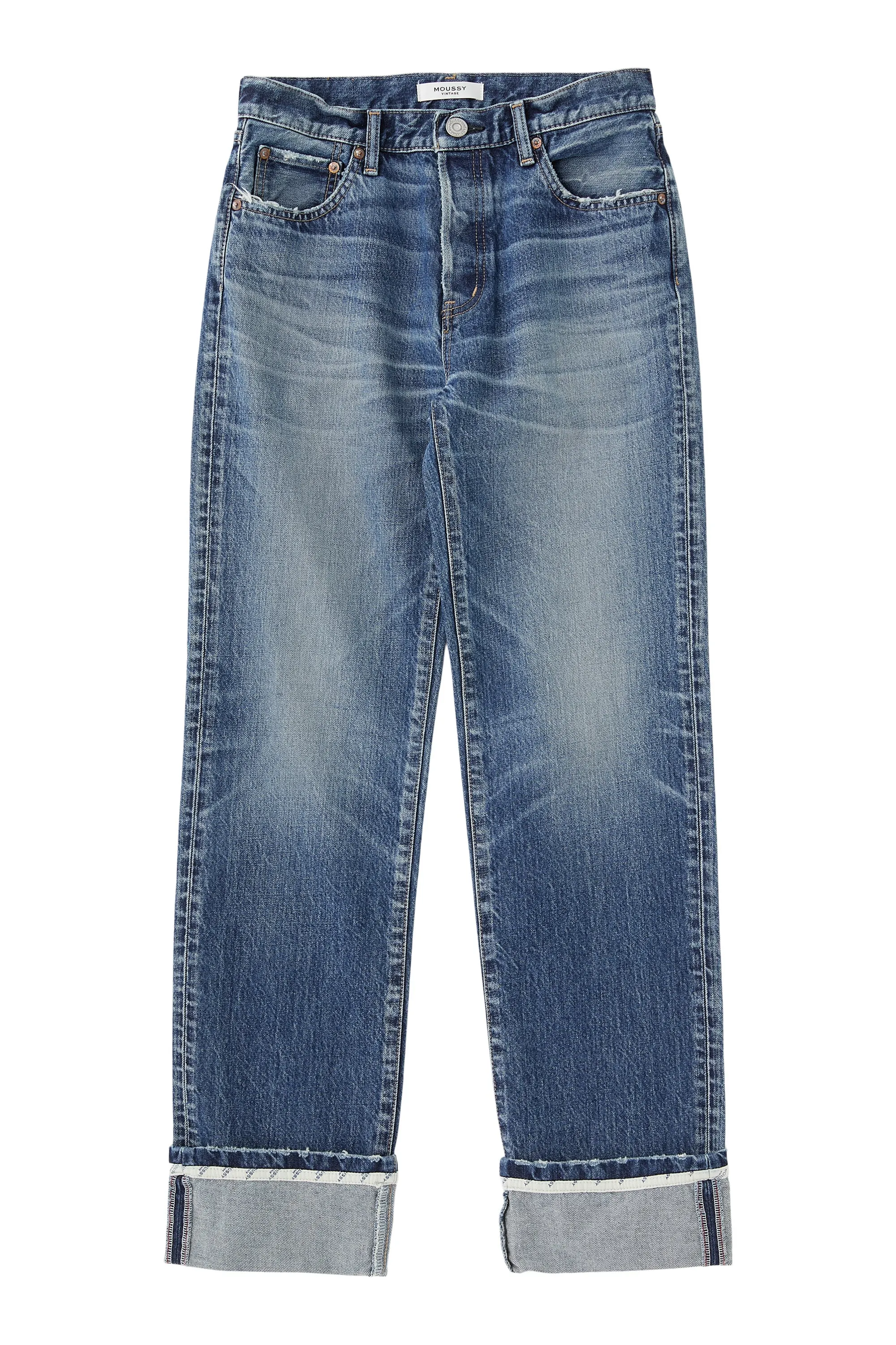 Moussy Denim Sumterville Straight Jeans in Blue Travel Ready