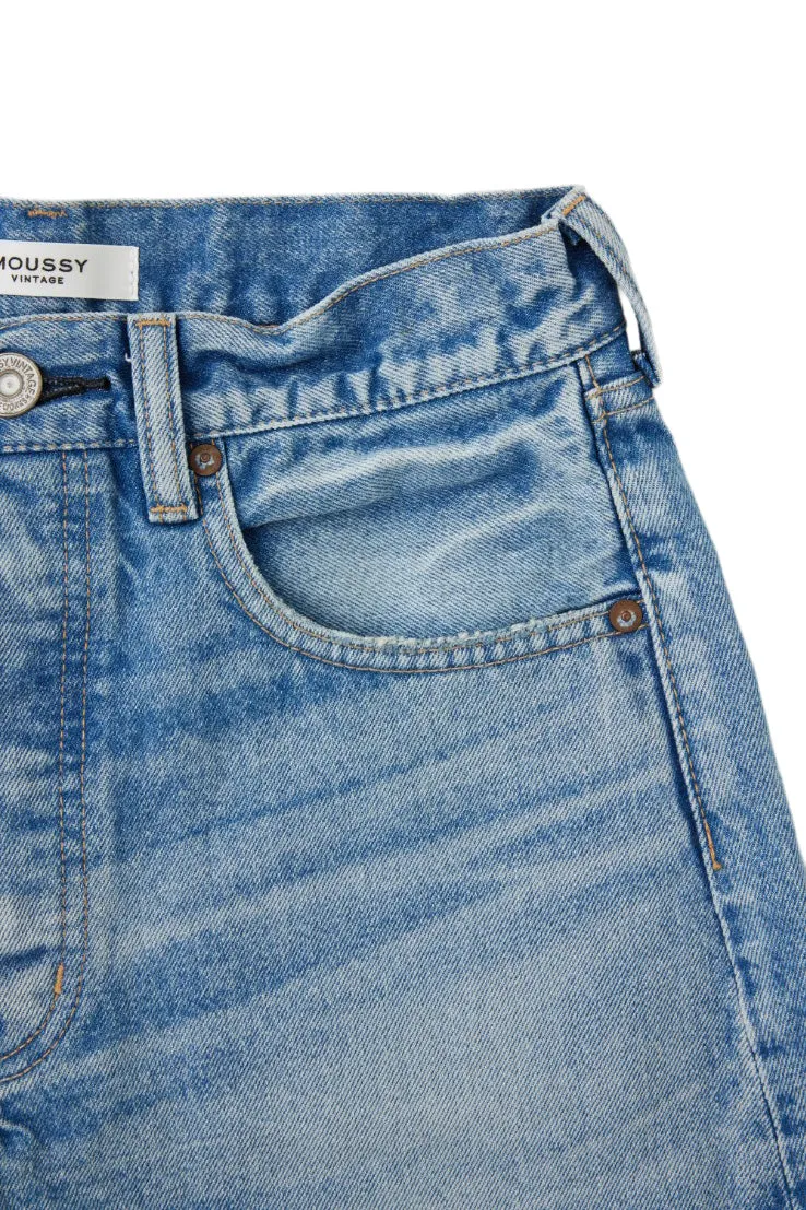 Shape Flex Moussy Denim Troppard Shorts in Light Blue