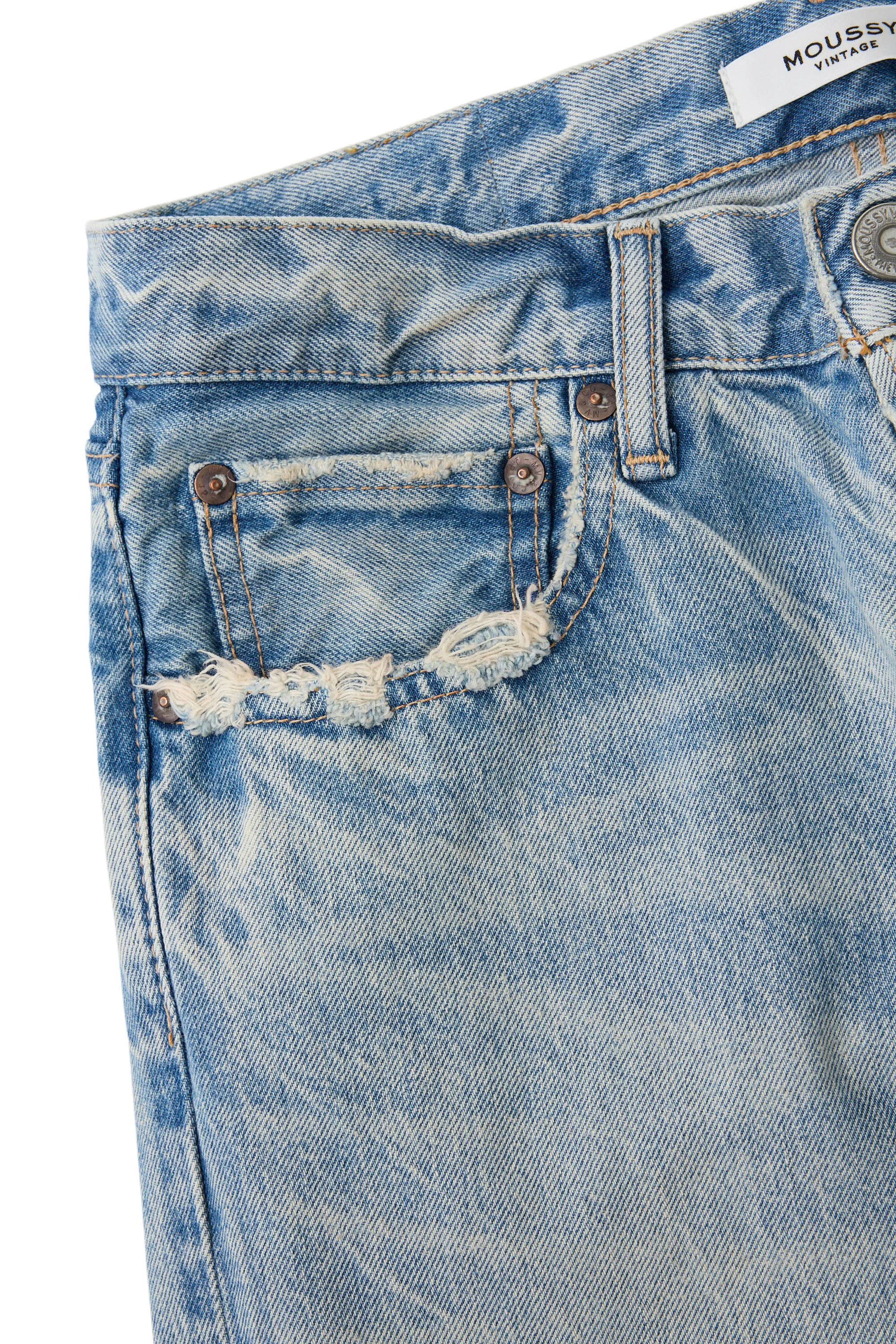 Moussy Denim Wildwood Straight Leg in Light Blue Casual Dressing Functional Casual