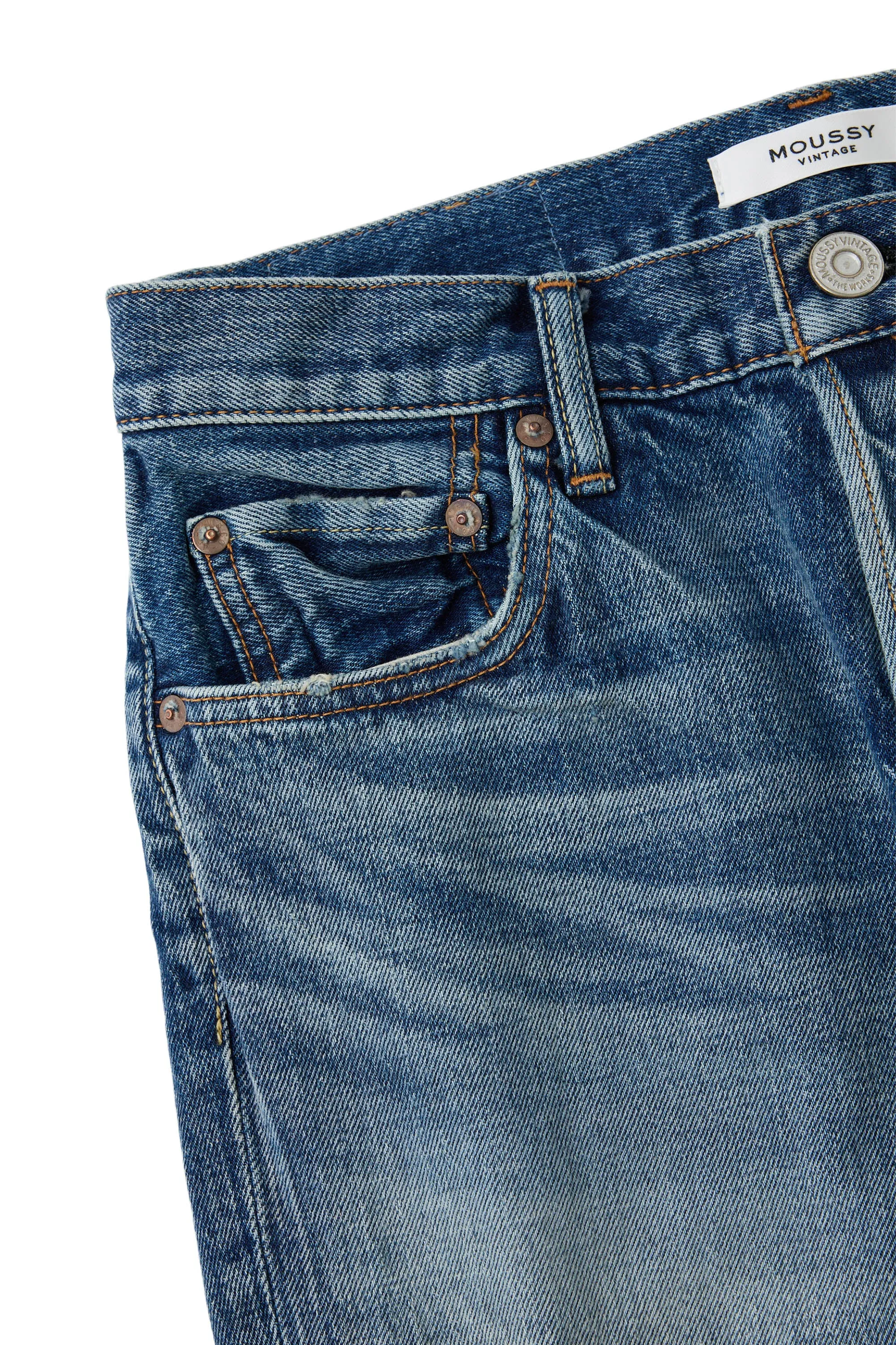 Moussy Denim Woodsburgh Straight in Blue Anti Static Treatment