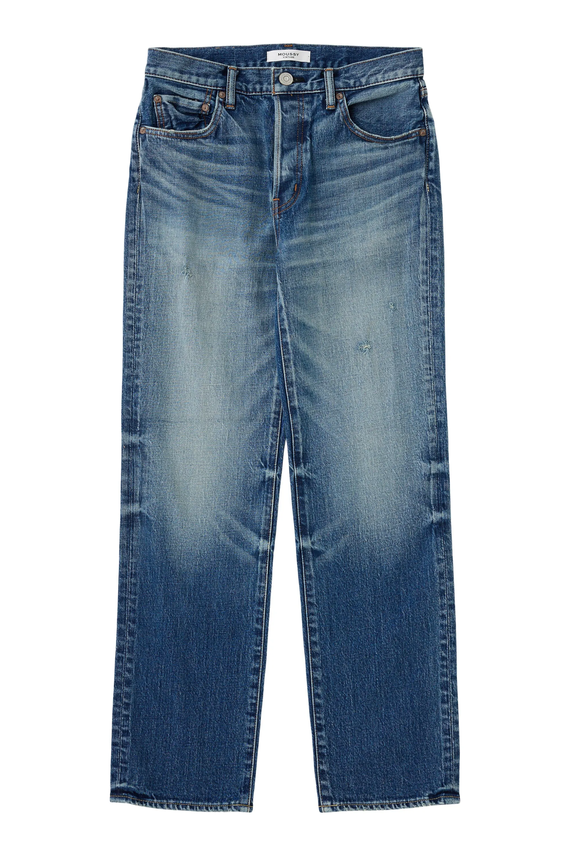 Moussy Denim Woodsburgh Straight in Blue Simple Match