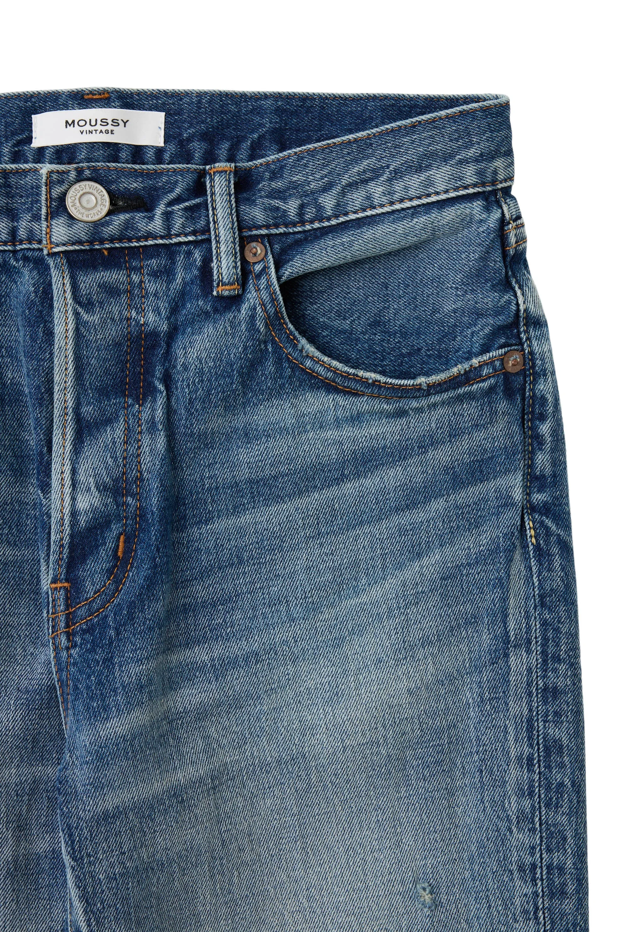 Comfort Stretch Weave Moussy Denim Woodsburgh Straight in Blue