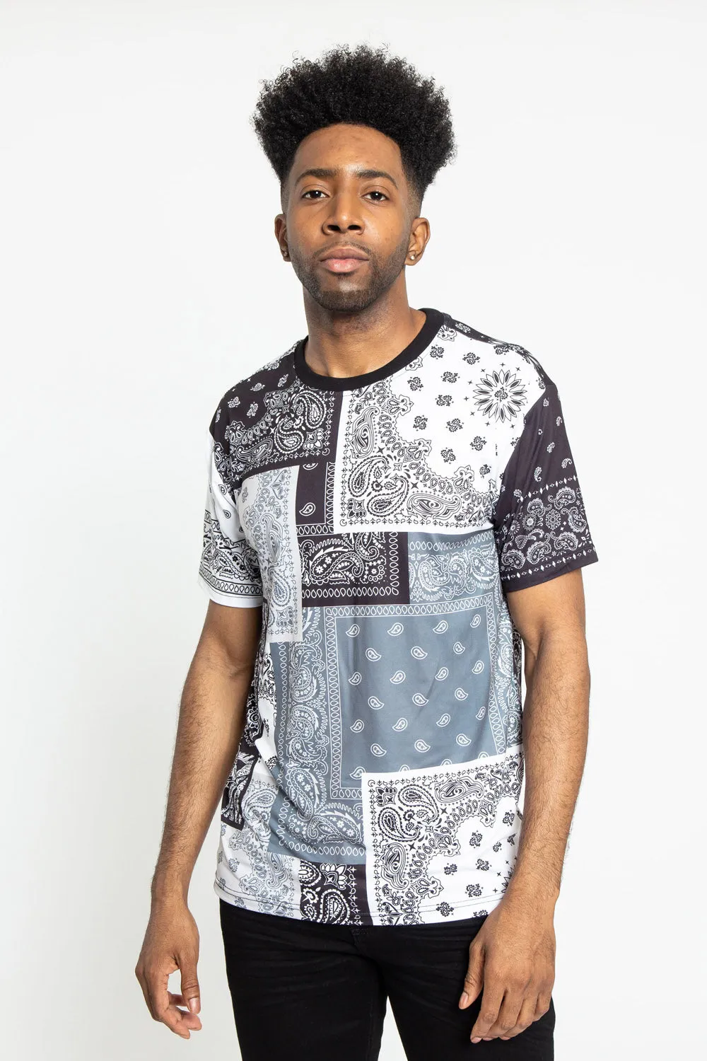 Stretch Fit Top Multi Color Bandana T-Shirt