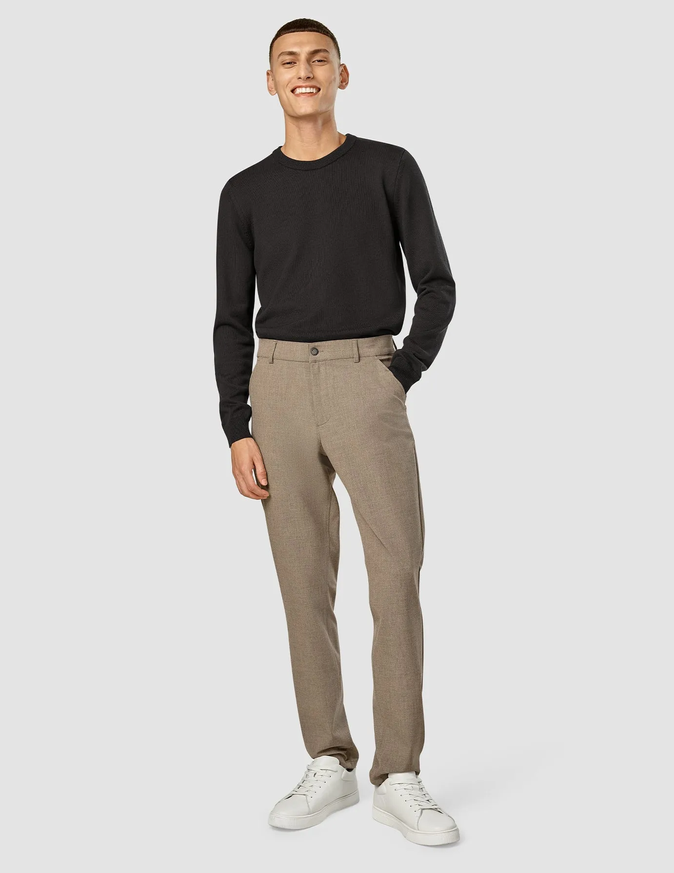 Trendy Layering MultiPocketSystem Essential Pants Regular Dark Beige Melange