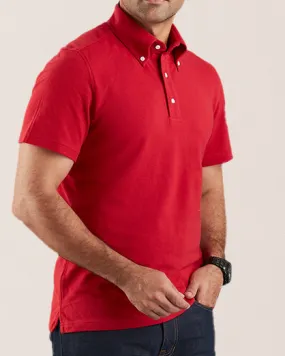 Eco Friendly Dye Plain Red Polo T-Shirt