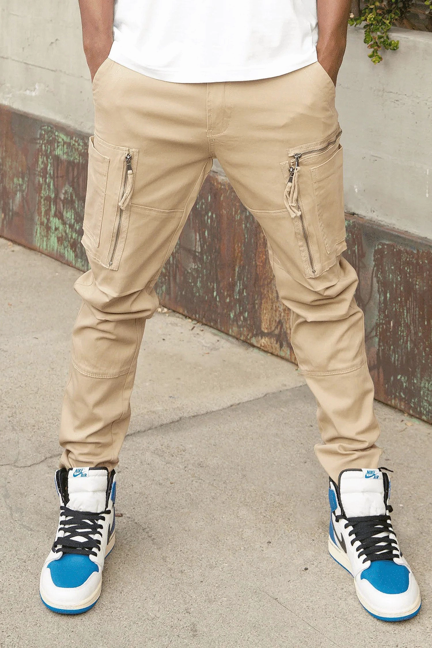 Men's Essential Utility Cargo Jogger Pants Elastic Free Cuffs