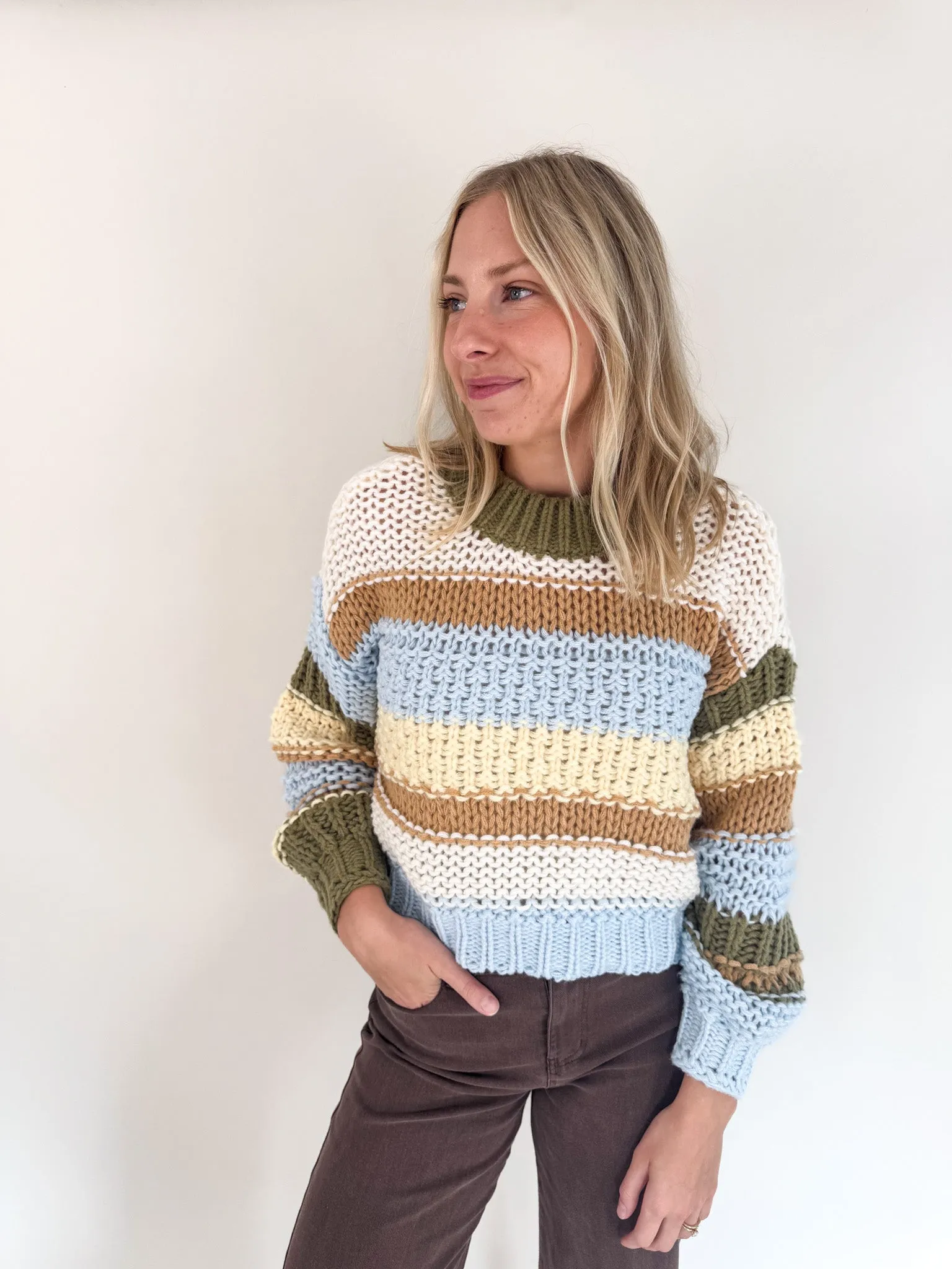 Multicolored Striped Sweater Winter Style Must-Have Layered Knit Style