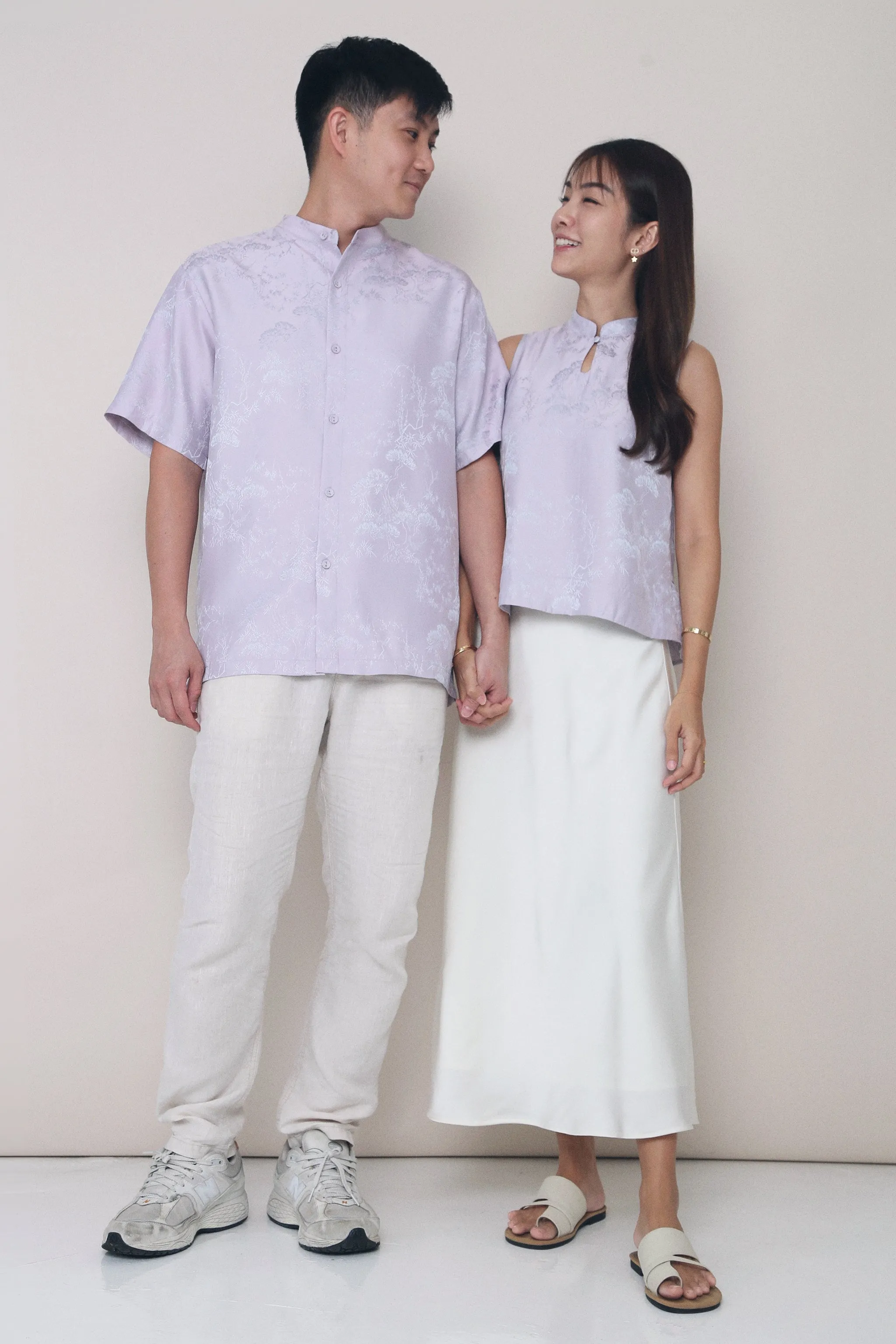 RelaxedNeckline Flatlock Seam Technique CNY Noah Oriental Shirt Amethyst