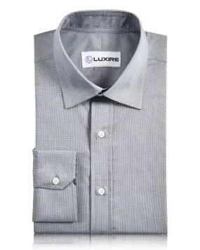 Low Profile Pocket Design Grey Mini Checks Shirt