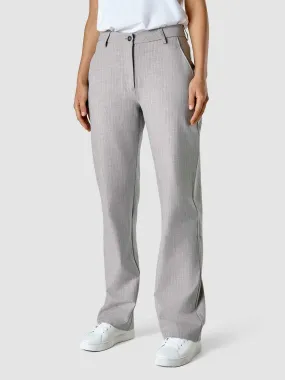 Multi Use Essential Pants Straight Light Grey Pinstriped