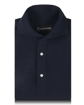 Navy Linen Cotton Polo T-Shirt Weekend Adventure