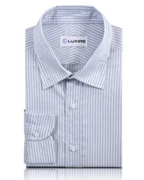 Navy White Grey Stripes Shirt Versatile Wear Urban Edge