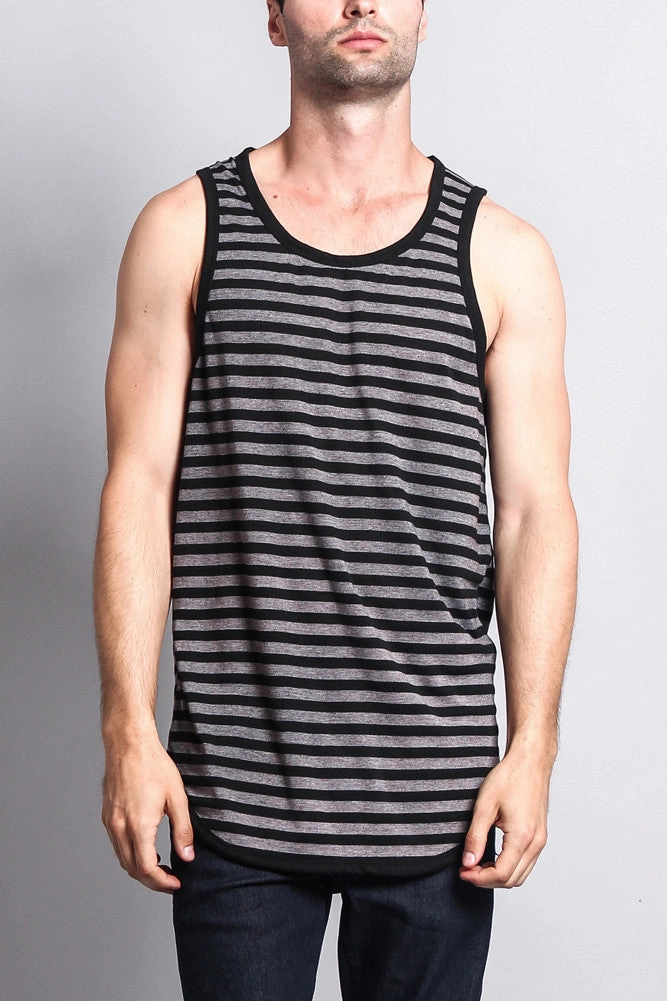 Mineral Wash Stripe Tank-Top Relaxed Look
