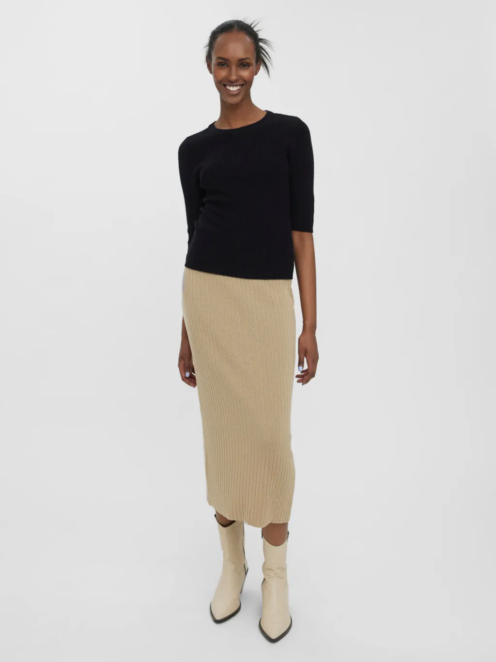 Contrast Stitch Detailing New Lex Sun 2/4 Knit Top