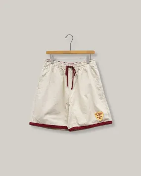 NIGEL CABOURN MAINLINE RUGGER SHORT - PIGMENT FADE - IVORY Soft Texture