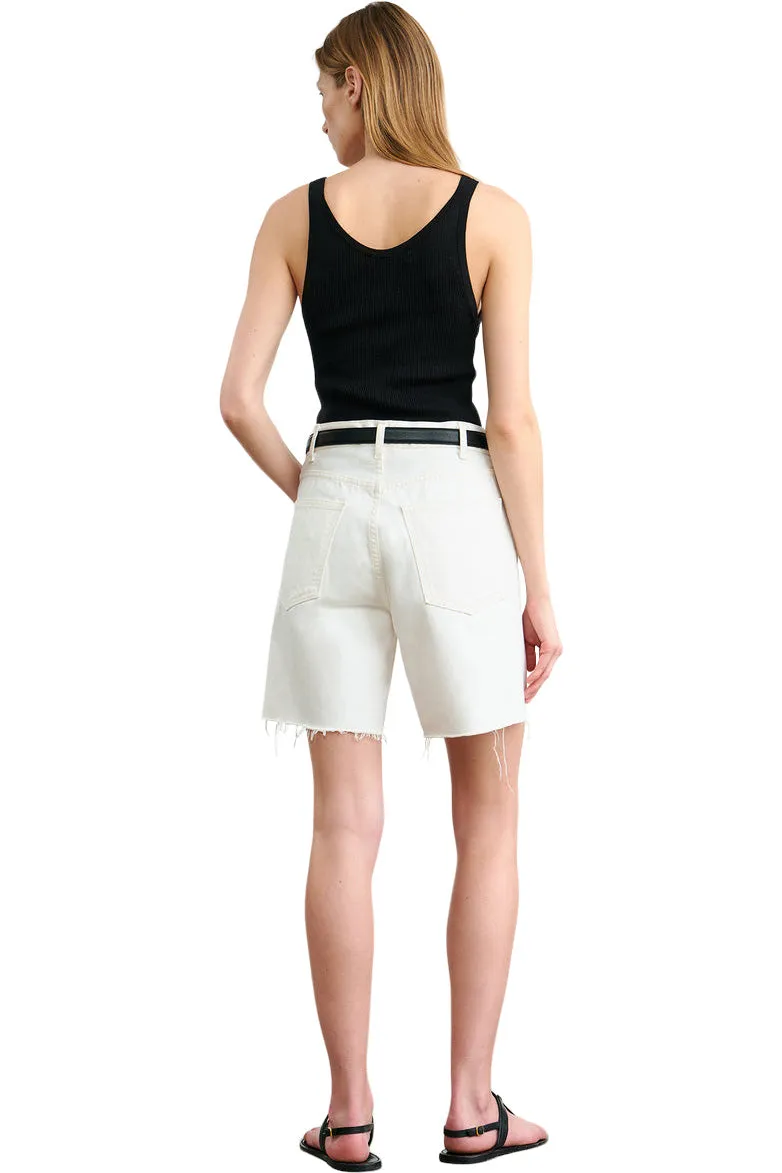 Full Comfort Nili Lotan Russel Denim Short in Cream