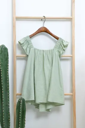 Sweet Pea Flutter Top Sage MoistureManagementSystem Outdoor Apparel