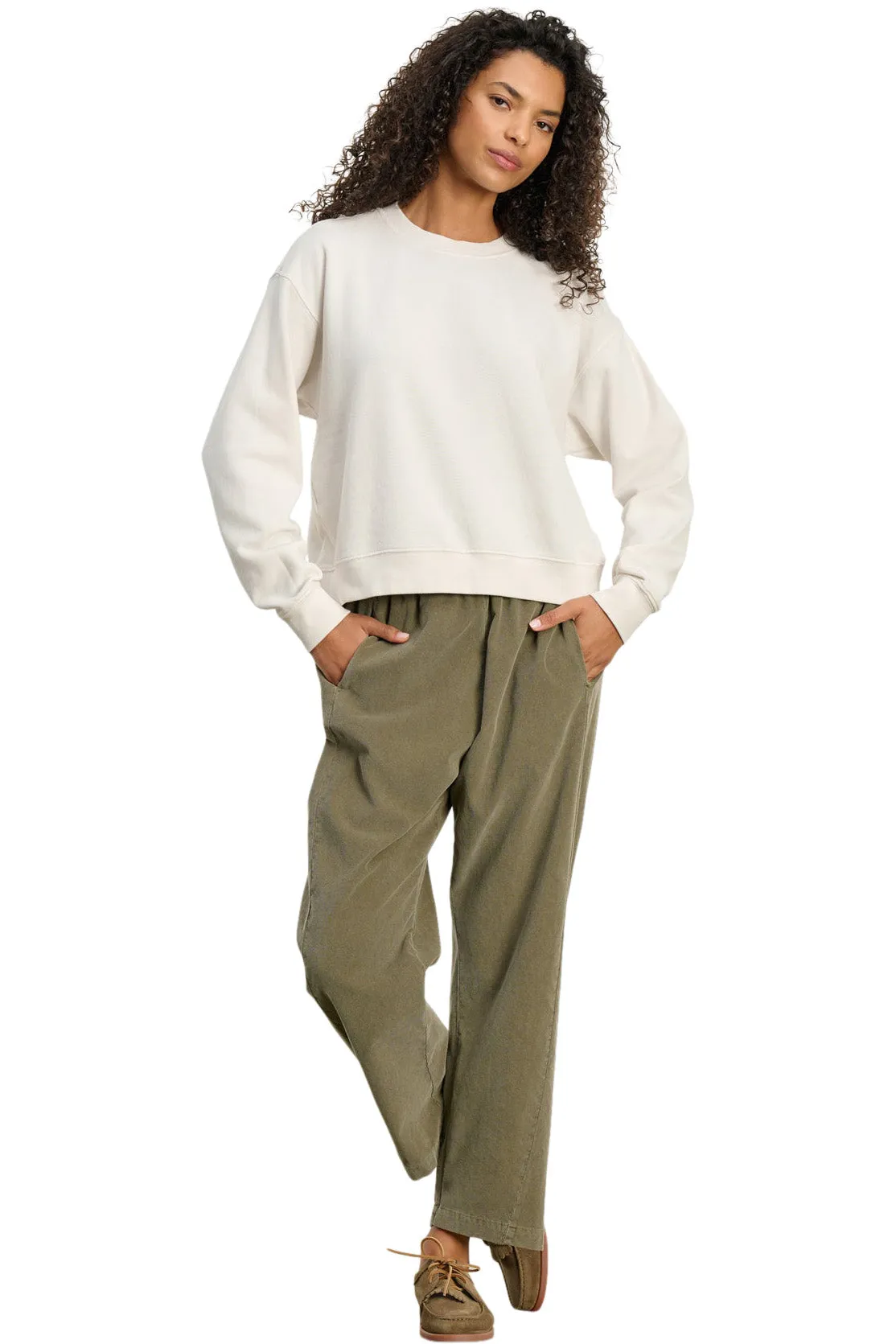 Velvet Laney Corduroy Pant in Fern SeamlessConstruction