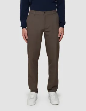 Flattering Comfort Essential Pants Regular Saddle Brown Melange