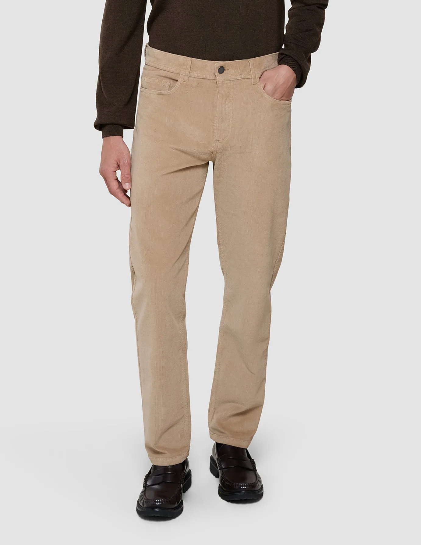 Low Profile Fasteners Corduroy Pants Khaki