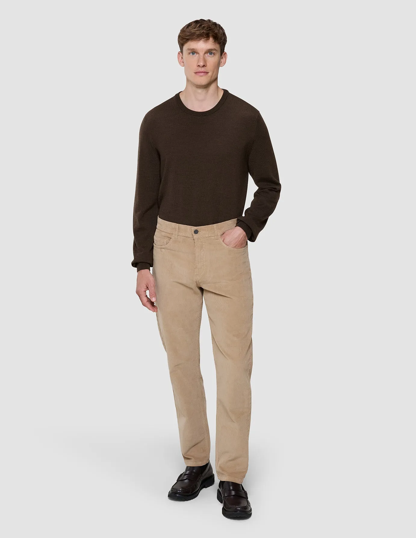 Layered Comfort Corduroy Pants Khaki