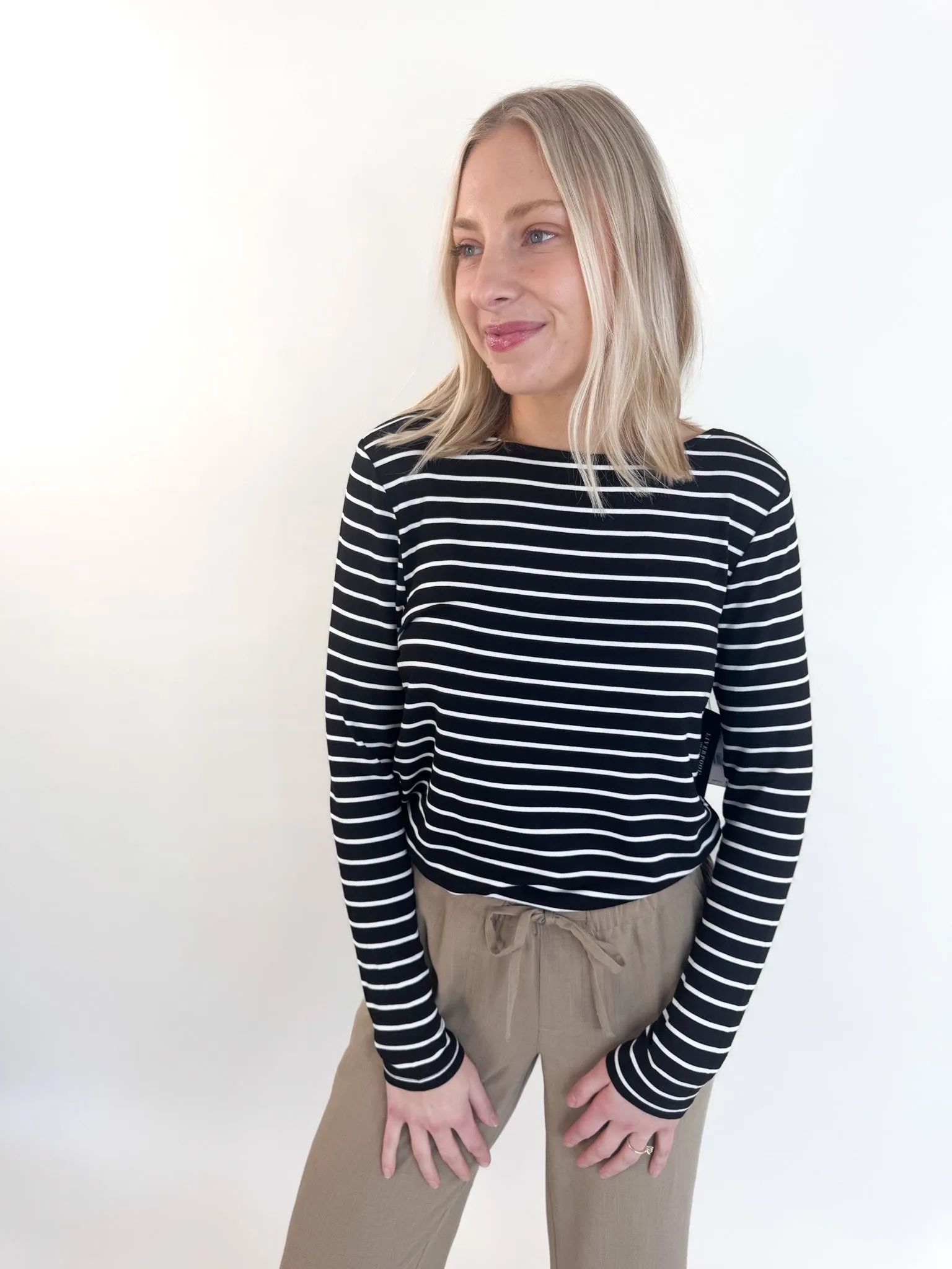 Alison Boatneck Striped Long Sleeve Sauce