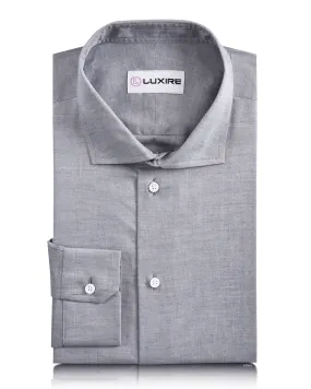 Grey Pinpoint oxford Shirt Durable Buttons