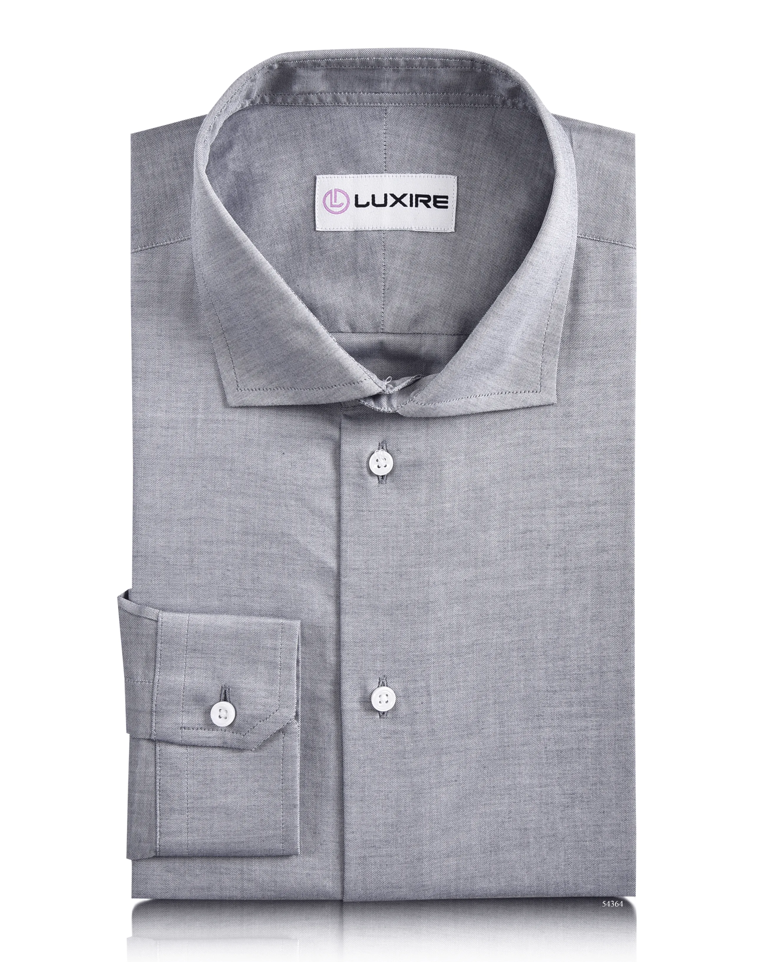 Grey Pinpoint oxford Shirt Durable Buttons
