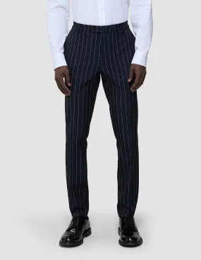 Essential Suit Pants Slim Navy Stripes Comfortable Fit Look
