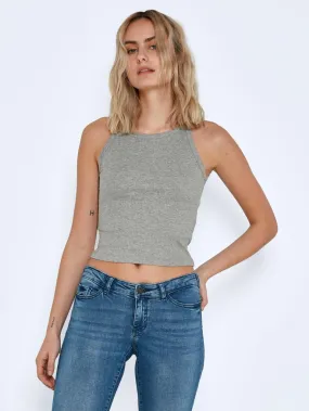 Ribba Edda Cotton Halterneck Top - Grey TearResistant Versatile Base Layer