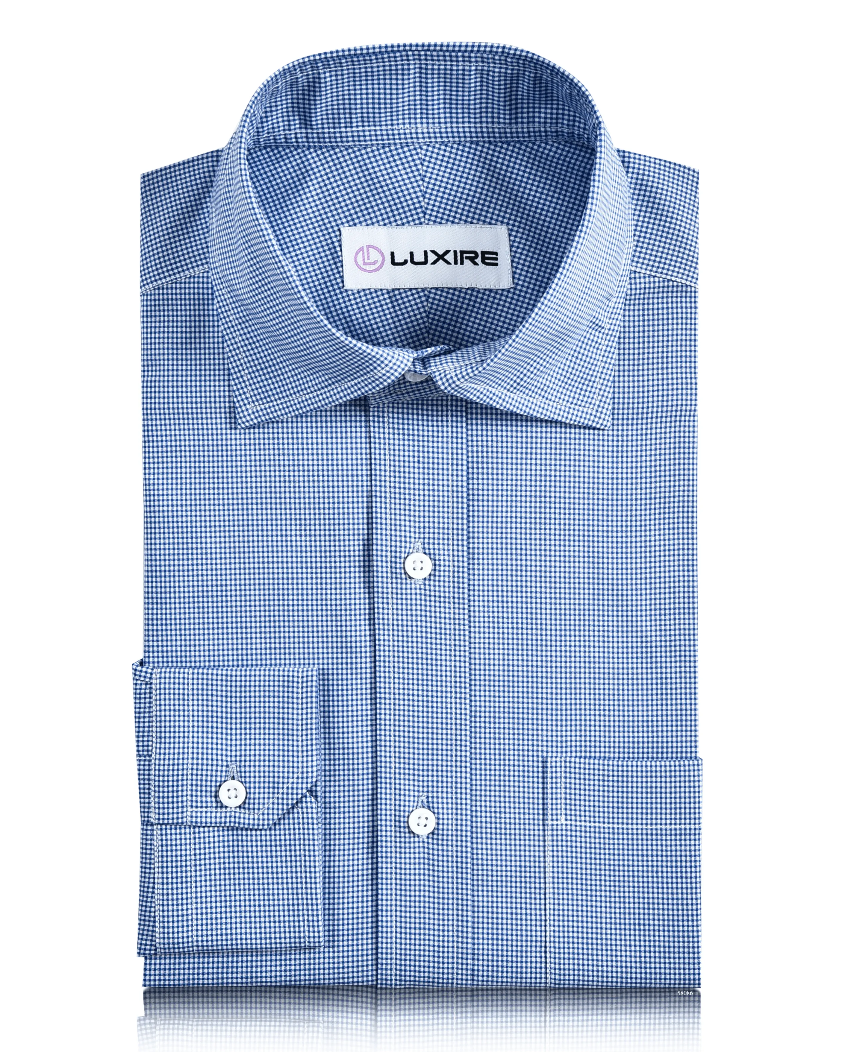 Blue Micro Gingham Checks Shirt Stylish Comfort