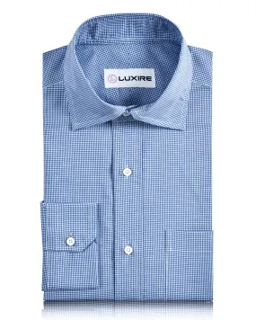 Blue Micro Gingham Checks Shirt Stylish Comfort