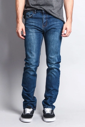 Reinforced Seams Premium Denim Skinny Fit Jeans (Indigo Blue)