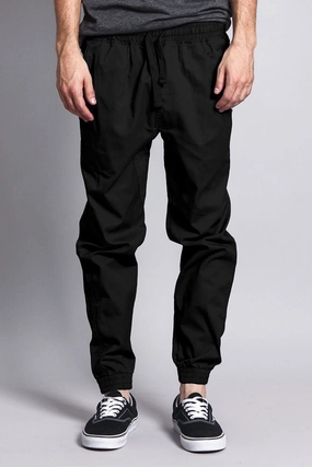 Non-Stretch Twill Jogger Pants Wrinklefree