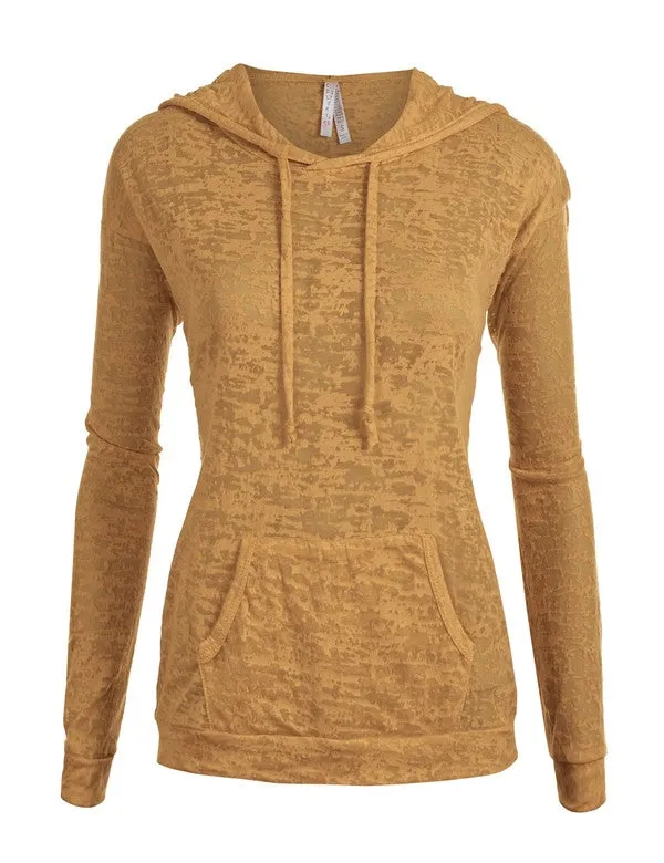 HiddenPocket ColorfastMaterial Exposure Burnout Cotton Hoodie