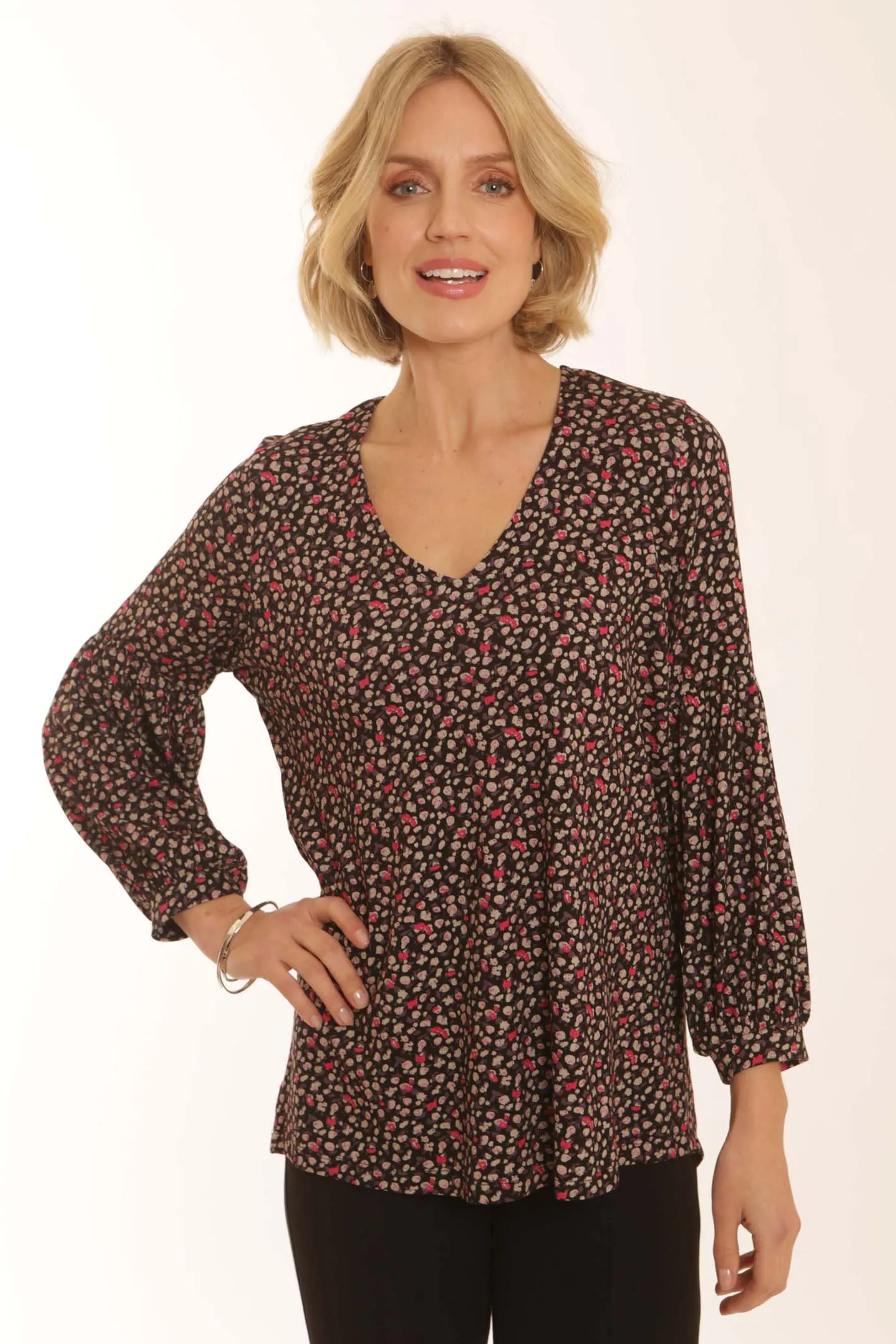 DoubleStitched Hem Pomodoro Clothing Ditsy Top 52364