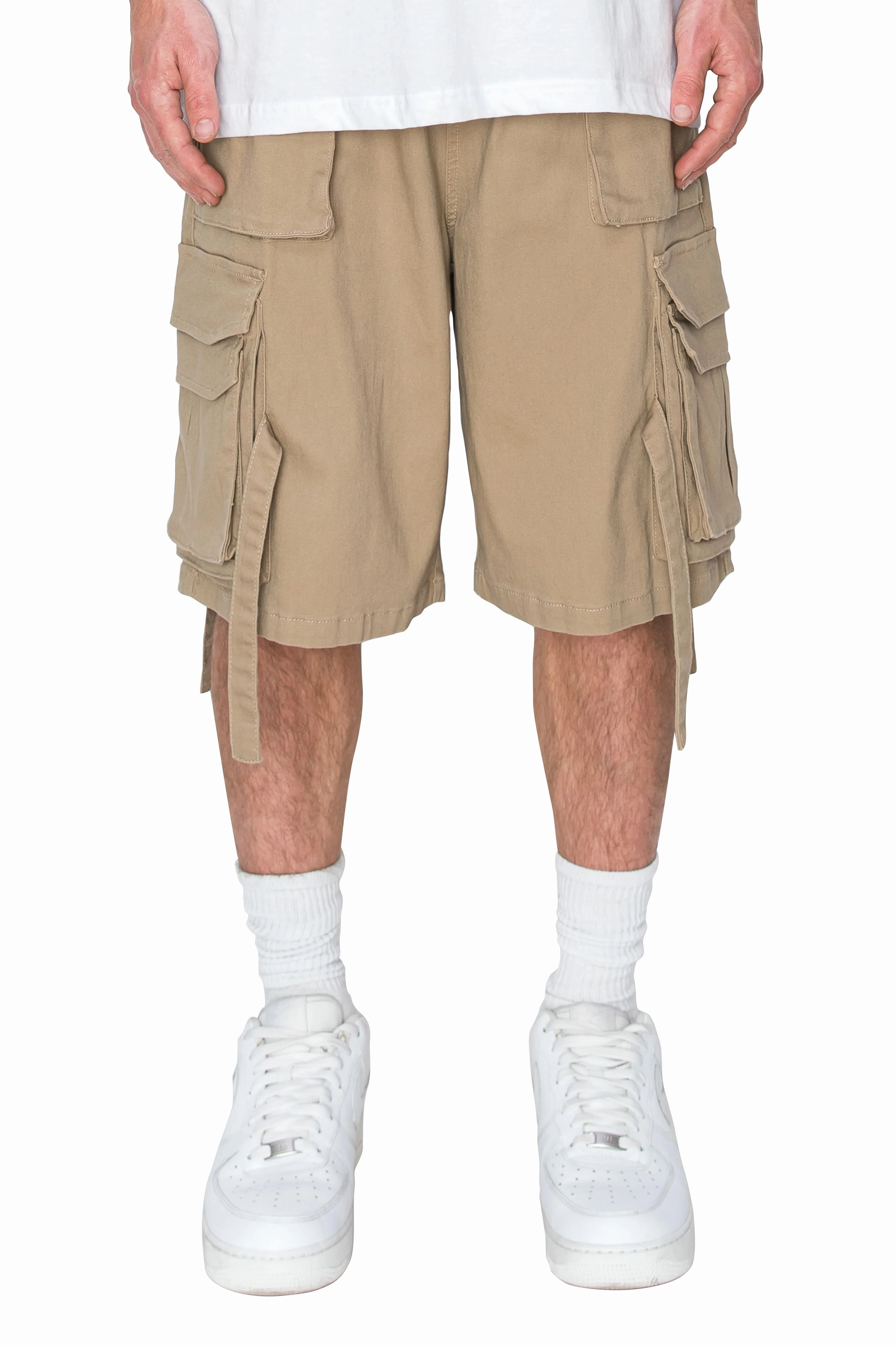 Men's Utility Cargo Jogger Shorts Low Bulk Material StainResistantFinish