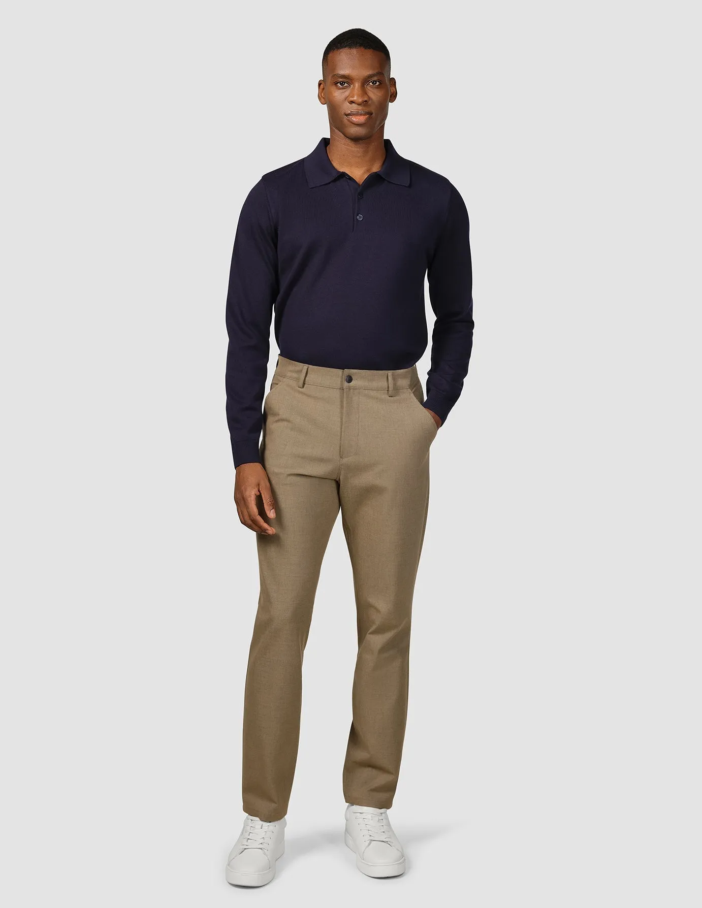 Essential Pants Regular Vintage Brown Melange Minimal Comfort